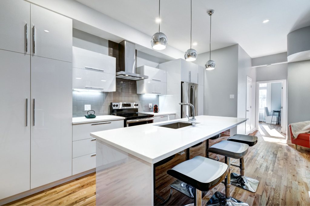 A new fitted kitchen in a house Extension in Edinburgh by ARC Developments